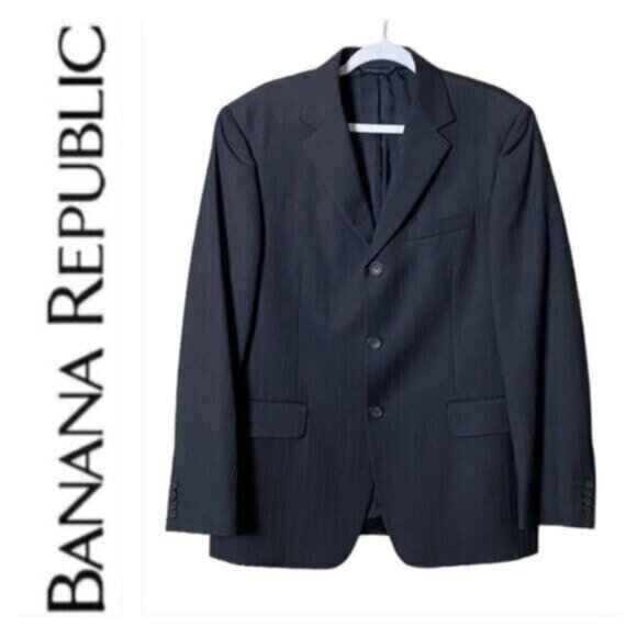 Banana Republic Modern Mens Wool Blazer 42S Made in Italy Academia Career Formal - Picture 1 of 11